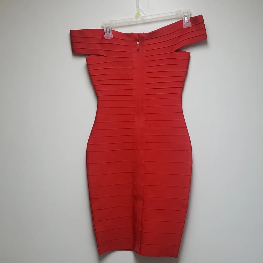 Women's Rayon Off Shoulder Bandage Bodycon Party Dress XS - Picture 8 of 10